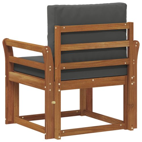 Външен диван Солидно акациево дърво и полиестер Естествен