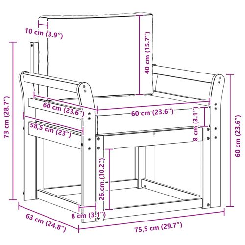 Външен диван Солидно акациево дърво и полиестер Естествен