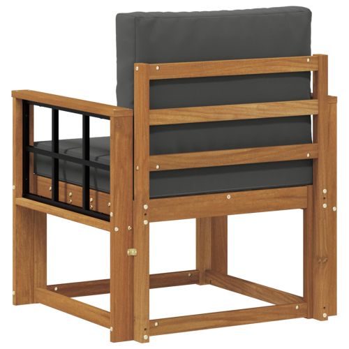 Външен диван Солидно акациево дърво и полиестер Естествен