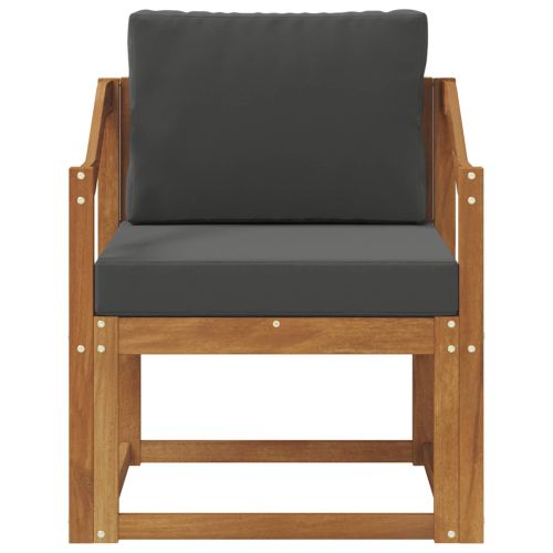 Външен диван Солидно акациево дърво и полиестер Естествен