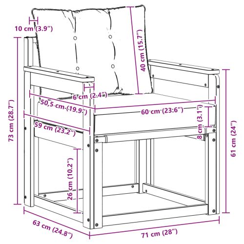 Външен диван Солидно акациево дърво и текстилена Естествен