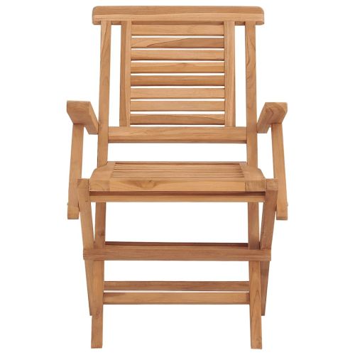Сгъваеми градински столове, 2 бр, 56x63x90 см, тик масив