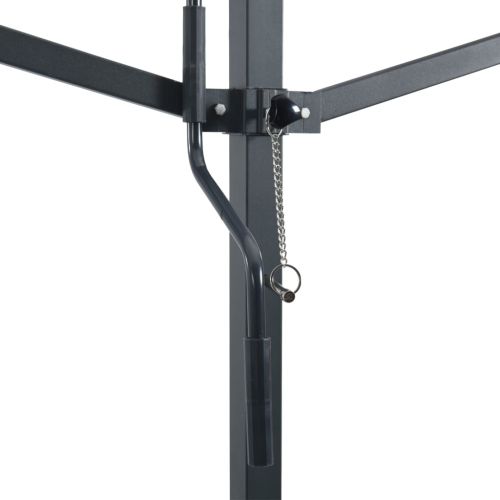 Свободностояща тента, синьо и бяло, 600x300 см, плат и стомана