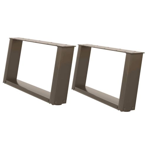 Крака за масичка за кафе, U-образни, 2 бр., естествена стомана, 70 x (30-31) см, стомана