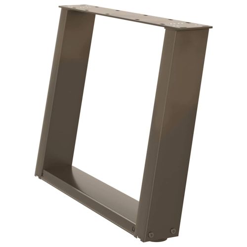 Крака за масичка за кафе, U-образни, 2 бр., естествена стомана, 70 x (42-43) см, стомана