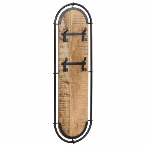 Стенни закачалки за дрехи с 4 куки 2 бр масивно дърво манго