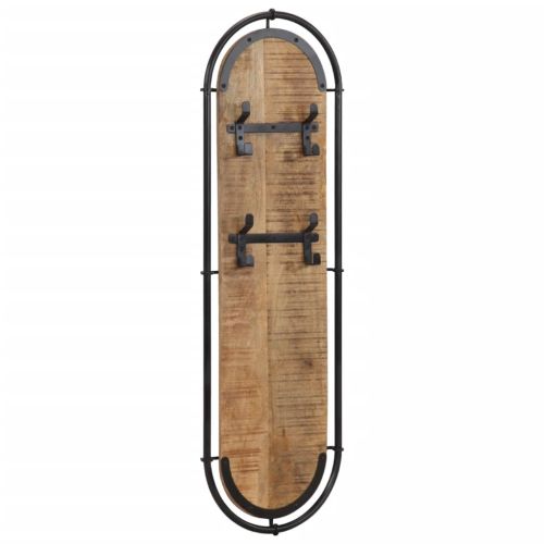 Стенни закачалки за дрехи с 4 куки 2 бр масивно дърво манго