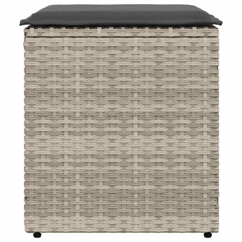 Градински табуретки с възглавници 2 бр Светло сиво 40x40x43 см