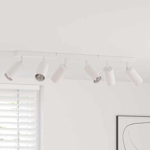 Таванен спот с прожектори Бяло 73 x 6 x 16 см Метал