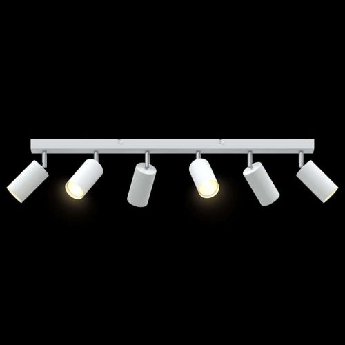 Таванен спот с прожектори Бяло 73 x 6 x 16 см Метал