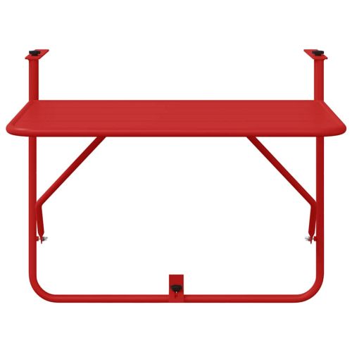 Висяща терасна маса Червено 60 x 39 x 65 см Стомана