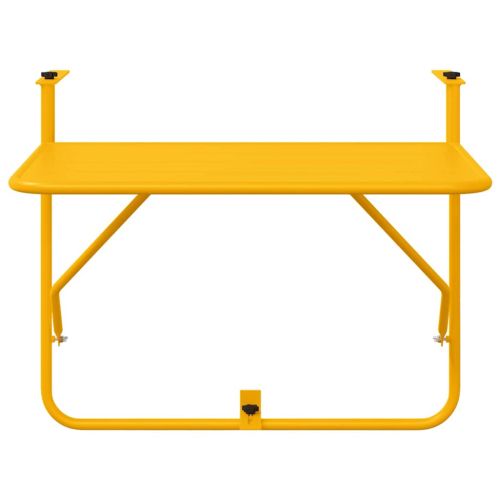 Висяща терасна маса Жълто 60 x 39 x 65 см Стомана