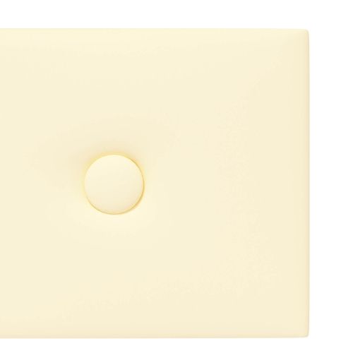 Стенно табло за легло 12 pcs Крем 90 x 15 cm Изкуствена