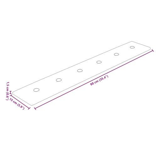 Стенно табло за легло 12 pcs Крем 90 x 15 cm Изкуствена