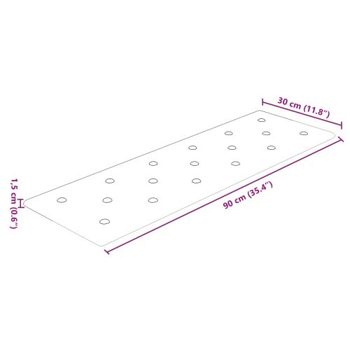 Стенно табло за легло 12 pcs Кафяво 90 x 30 cm Изкуствена