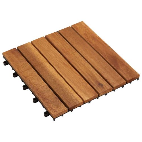 Плочка за decking 10 pcs Кафяво 30 x 30 cm Дърво от Акация