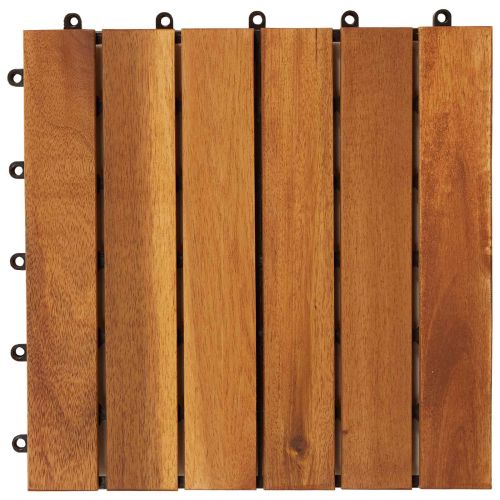 Плочка за decking 10 pcs Кафяво 30 x 30 cm Дърво от Акация