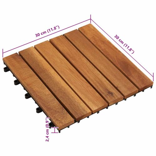 Плочка за decking 10 pcs Кафяво 30 x 30 cm Дърво от Акация