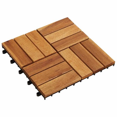 Плочка за decking 10 pcs Кафяво 30 x 30 cm Дърво от Акация