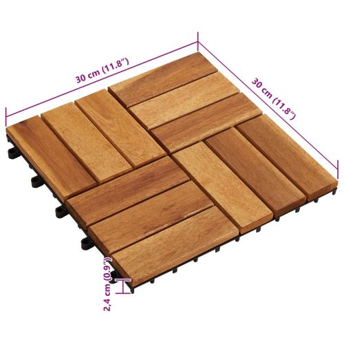 Плочка за decking 10 pcs Кафяво 30 x 30 cm Дърво от Акация
