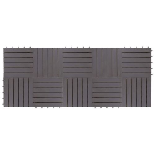 Плочка за decking 10 pcs Сив 30 x 30 cm Дърво от Акация