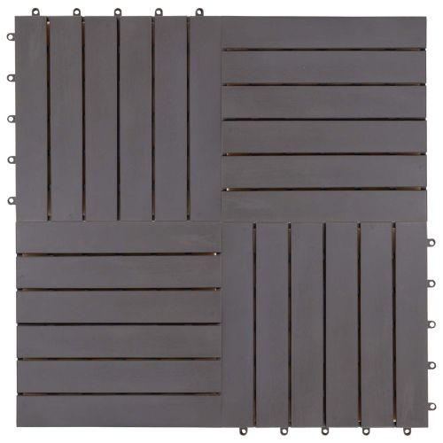 Плочка за decking 10 pcs Сив 30 x 30 cm Дърво от Акация