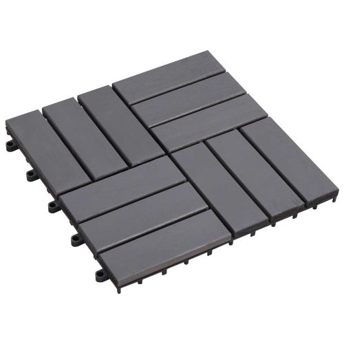 Плочка за decking 10 pcs Сив 30 x 30 cm Дърво от Акация