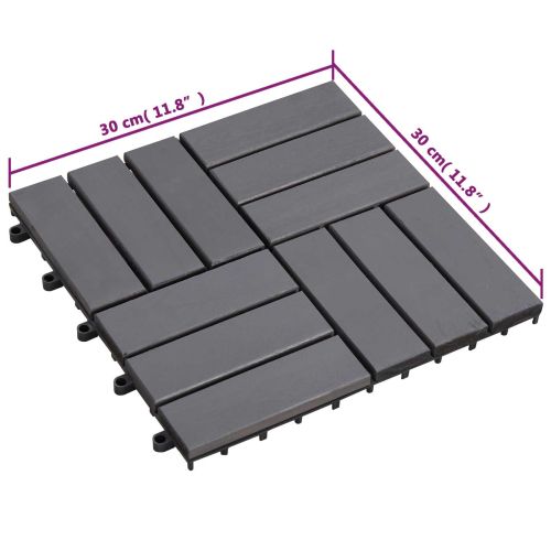 Плочка за decking 10 pcs Сив 30 x 30 cm Дърво от Акация