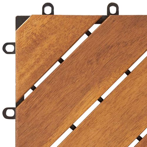 Плочка за decking 10 pcs Кафяво 30 x 30 cm Дърво от Акация