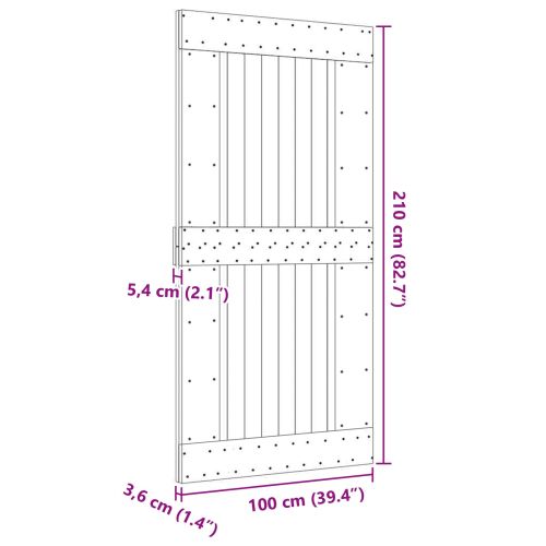 Врата NARVIK Естествен 100 x 210 cm Солидна борова дървесина