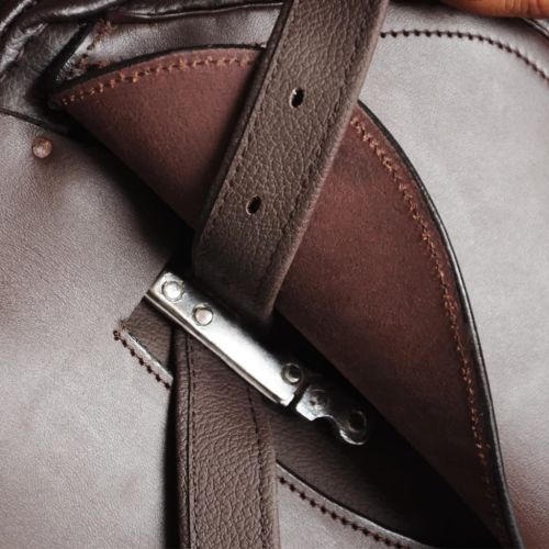 К-т за яздене със седло от естествена кожа, кафяв 16", 14 см, 5 в 1