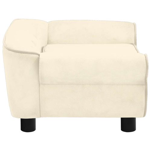 Кучешки диван, кремав, 72x45x30 см, плюш