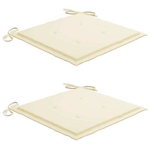 Бистро комплект от 3 части, с кремави възглавници, тик масив