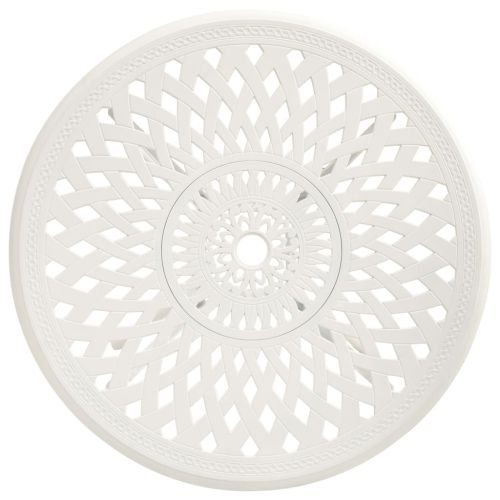 Бистро комплект, 3 части, лят алуминий, бял