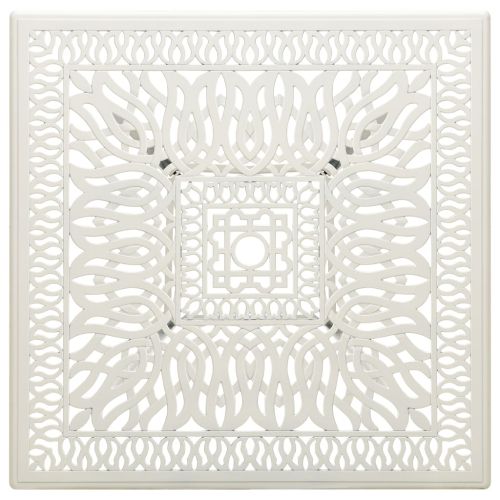 Бистро комплект, 3 части, лят алуминий, бял