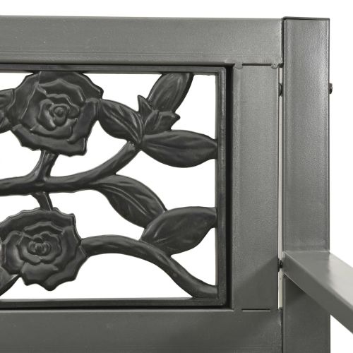 Градинска пейка, 125 см, стомана, сива