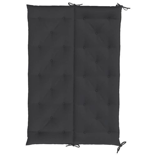 Възглавница за градинска пейка черна 150x(50+50)x7 см оксфорд