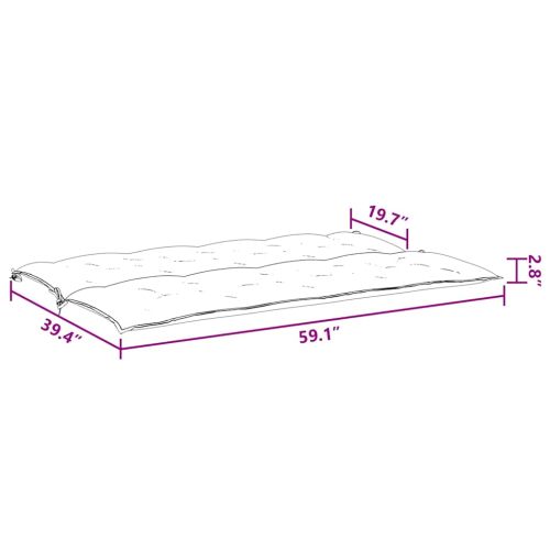 Възглавница за градинска пейка черна 150x(50+50)x7 см оксфорд