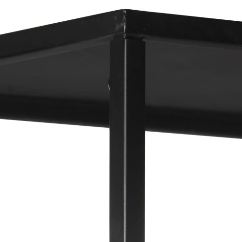 Шкаф за книги, 90x35x180 см, грубо мангово дърво и желязо