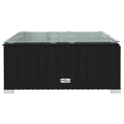 Градински лаундж комплект с възглавници 9 части полиратан черен