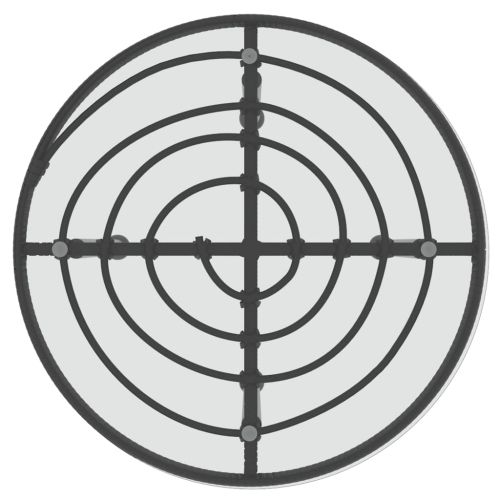 Трапезна маса черна Ø50 см  закалено стъкло и стомана