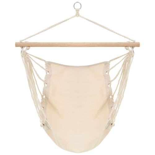 Въртящ се висящ стол/ хамак, кремаво-бял