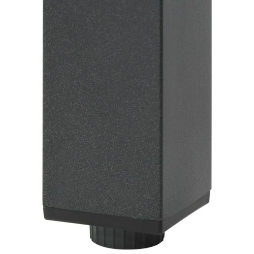 Градинска маса, черна, 80x80x74 см, алуминий и стъкло