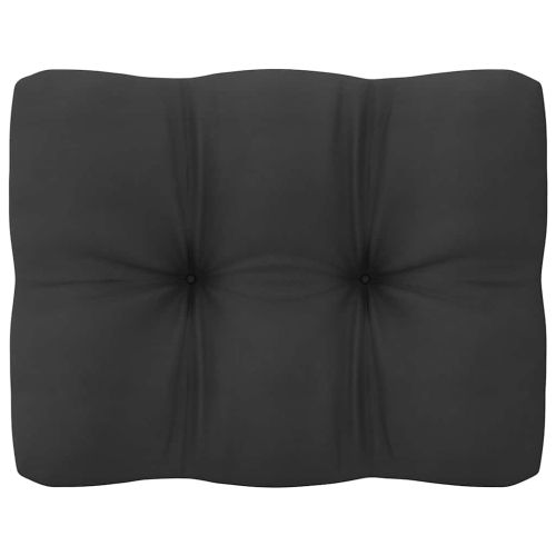 Градински средни дивани с възглавници антрацит, 2 бр, бор масив