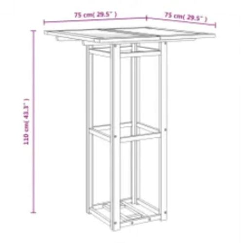 Бистро маса, 75x75x110 см, акациево дърво масив