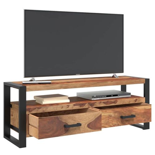 ТВ шкаф, 120x35x45 см, акациево дърво масив