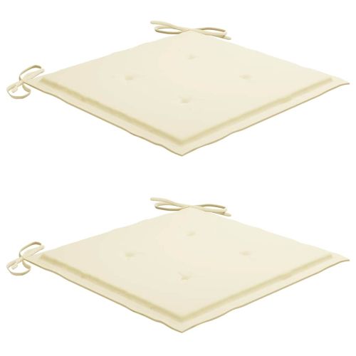 Сгъваем трапезен комплект с възглавници, 3 части, тик масив