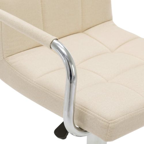 Бар столове, 2 бр, кремави, текстил