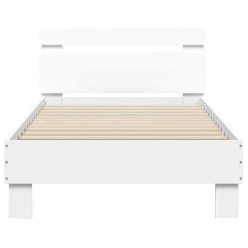Рамка за легло с табла, бяла, 90x190 см, инженерно дърво
