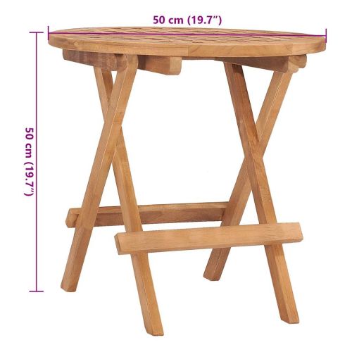 Сгъваем трапезен комплект с възглавници, 3 части, тик масив